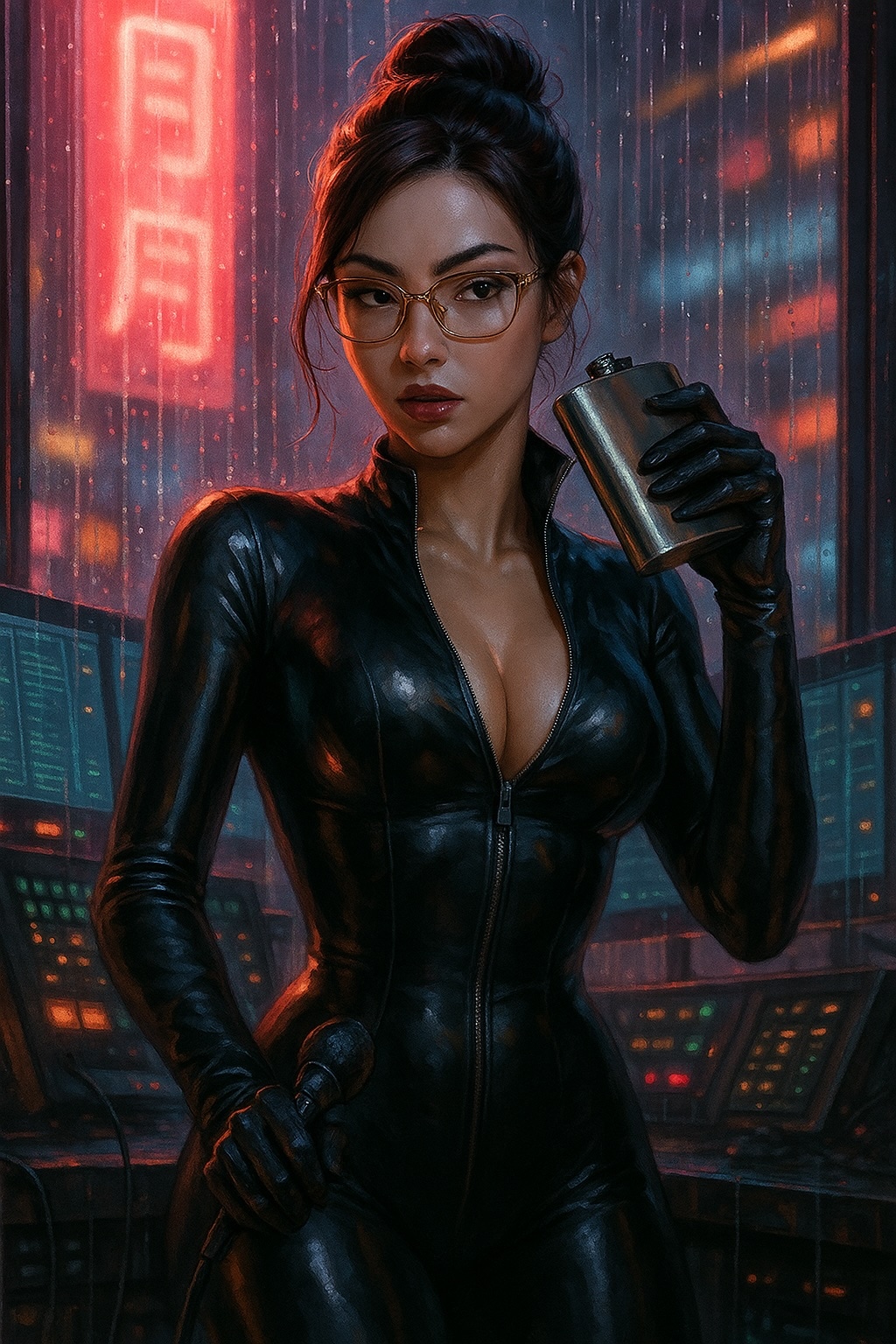Cassidy, a stylish hacker with designer glasses and a confident smile