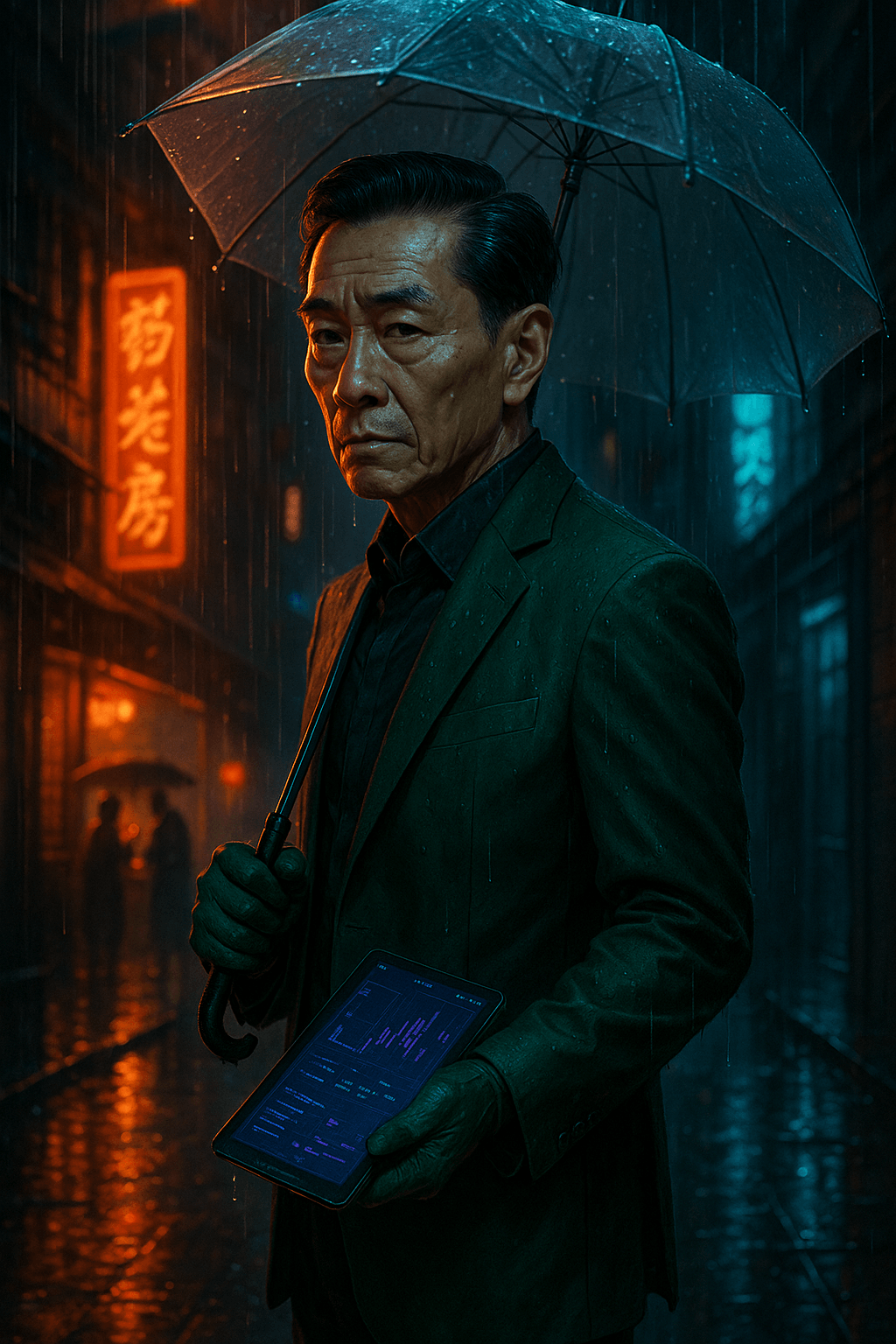 Mr. Han Vachirakom, an enigmatic information broker with calculating eyes and expensive gloves
